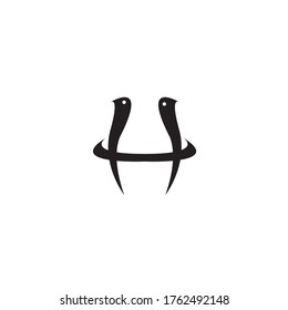 Letter H snake logo design 