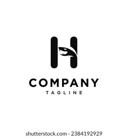 Letter H snake logo icon vector template