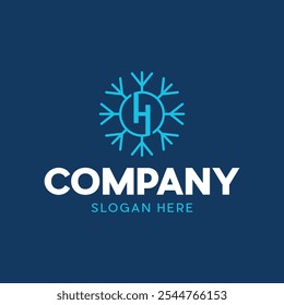 Letter H Snowflake Winter Simplicity Icon Modern Business Creative Logo
