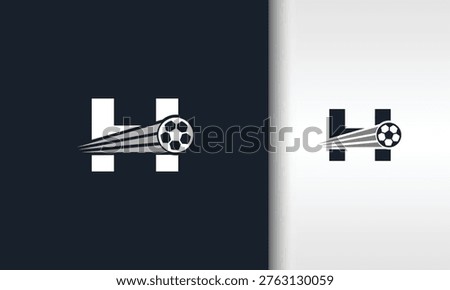 Letter H Soccer Ball Speed Logo