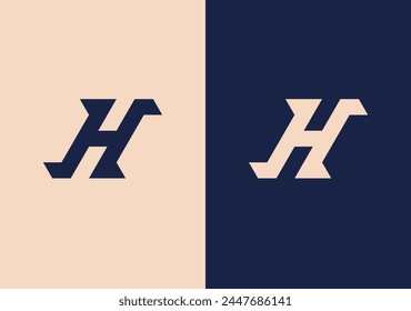 Letter H solid Logo.set of creative letter h logo design template