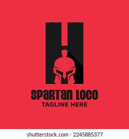 Letter H Spartan Logo Design Template Inspiration, Vector Illustration.
