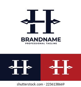 Letter H Spear Logo, suitable for any business related to Spear with H initials.