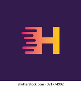 Letter H Speed Lines Vector