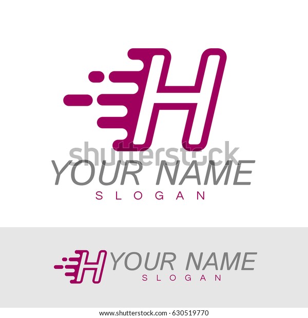 Letter H speed Logo Design\
template
