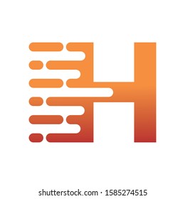 Letter H Speed Motion Logo Design Template