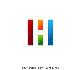 Letter H Square Color Logo Design Template Element