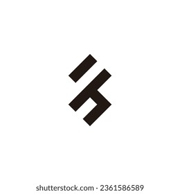 Letter h square, elegant geometric symbol simple logo vector