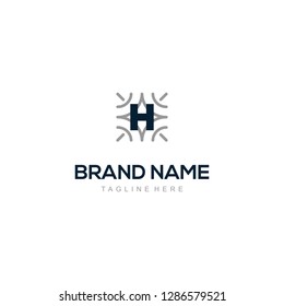 Letter H Square Frame Pattern Abstract Creative Business Logo