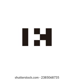 Letter I H square geometric symbol simple logo vector