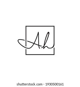 Buchstabe A H mit quadratischem Logo-Design, Vektorgrafik