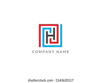 Letter H Square Logo Design. Vector illustration Logo template.