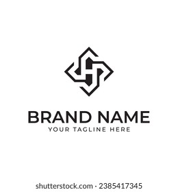 Logo-Design für Buchstaben h und Quadrat