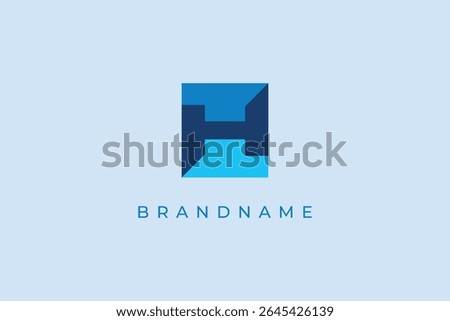 Letter H square logo design vector illustration.