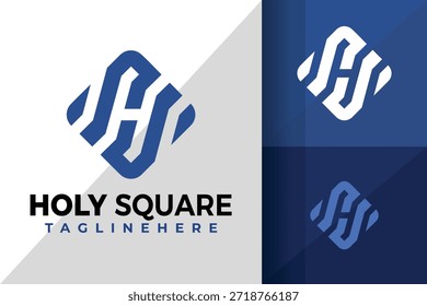 Letra H Cuadrado Logos Diseño Elemento Ilustración vectorial de stock