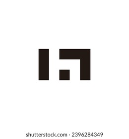 Letter h square number 1, geometric symbol simple logo vector