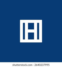 letter H square rectangle business company logo vector illustration template design