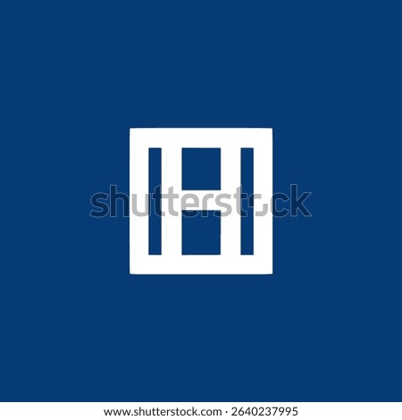 letter H square rectangle business company logo vector illustration template design