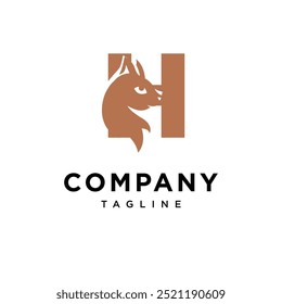 Letra H Vector de icono de logotipo de ardilla