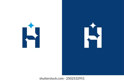 Letter H star or H cleaning or H shining logo concept vector icon