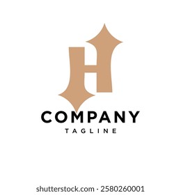 Letter H Star Logo Icon Vector