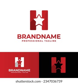Letter H Star Logo, suitable for business related to Star with H initial.