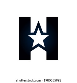 Letter H star logo. Usable for Winner, Award and Premium Logos.