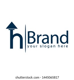 Letter H stock logo, H initial., flat designs. arrow up