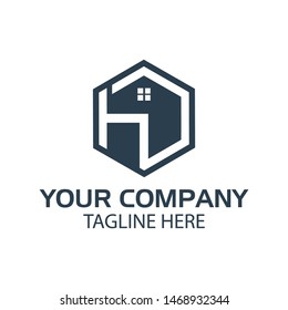 Letter H stock logo, H initial., flat design. H monogram