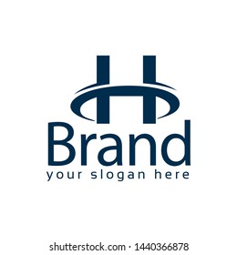 Letter H stock logo,.Swoosh Logo. H initial.
