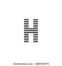 letter H stripes simple symbol logo vector
