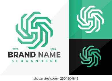 Letter H Swirl Logo design vector symbol icon illustration