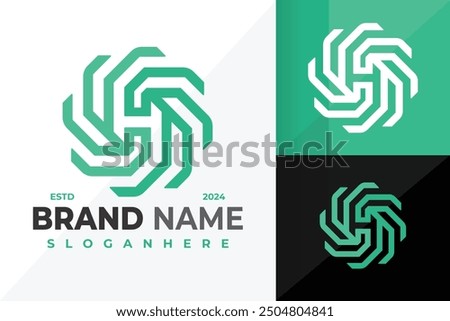 Letter H Swirl Logo design vector symbol icon illustration