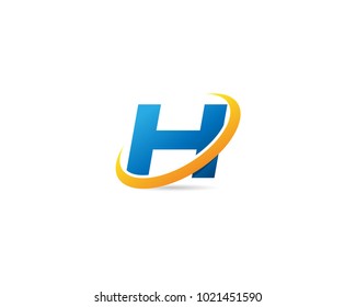 Letter H With Swoosh Logo Design
