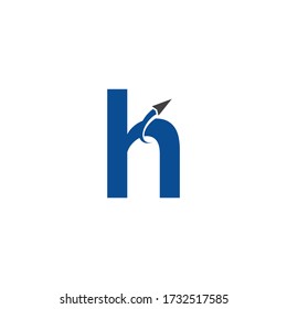 Diseño del logo de la carta h Swoosh, marca de letra creativa adecuada para la identidad de marca de la empresa, plantilla del logotipo de la gráfica de negocio/gráfica