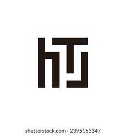 Letter h T J square geometric symbol simple logo vector