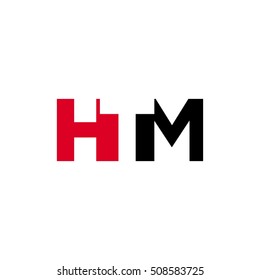letter H T and M logo vector.