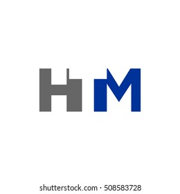 letter H T and M logo vector.
