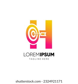 Ilustración de emblema gráfico del vector de diseño del logotipo inicial de la letra H