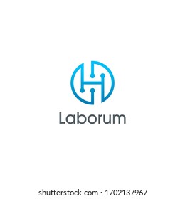 Plantilla de diseño del logotipo técnico de la letra H
