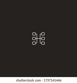 Letter H Tech Logo Icon Vector Design Template.