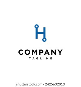 Letter H tech logo icon vector template.eps