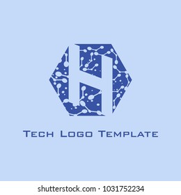 LETTER H TECH LOGO TEMPLATE