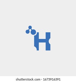Letter H Tech logo template design in Vector illustration 