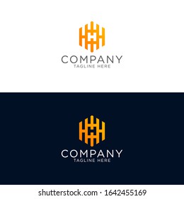 Letter H technology, Hexagonal logo design emblem vector gradient modern and elegant style design template