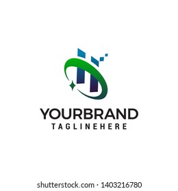 letter h technology logo design concept template vector