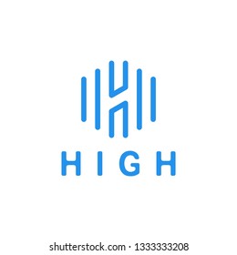 letter H technology logo illustration