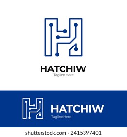 Letter H Technology logo. H techy logo. H Letter Tech Logo. modern letter H logo design.