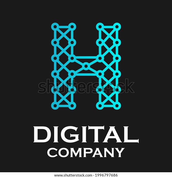 Letter H Technology Logo Template Illustration Stock Vector (Royalty