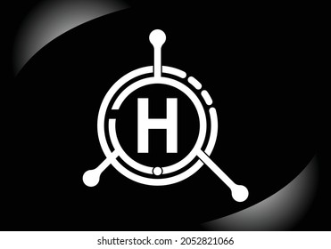 Letter H with technology logo vector icon symbol. Suitable for technology, Internet, computer, and data related business.